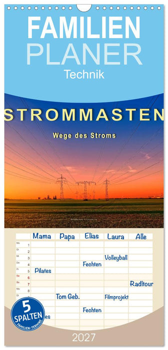 Strommasten - Wege des Stroms (CALVENDO Familienplaner 2027)