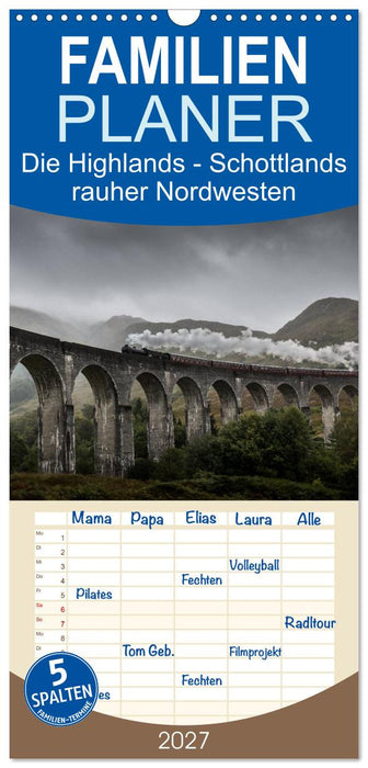 Die Highlands - Schottlands rauher Nordwesten (CALVENDO Familienplaner 2027)