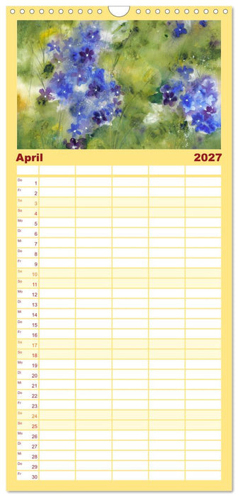 Blumenaquarelle aus der Nähe (CALVENDO Familienplaner 2027)