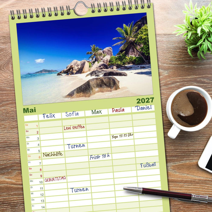 Seychellen Traumstrände im Paradies (CALVENDO Familienplaner 2027)