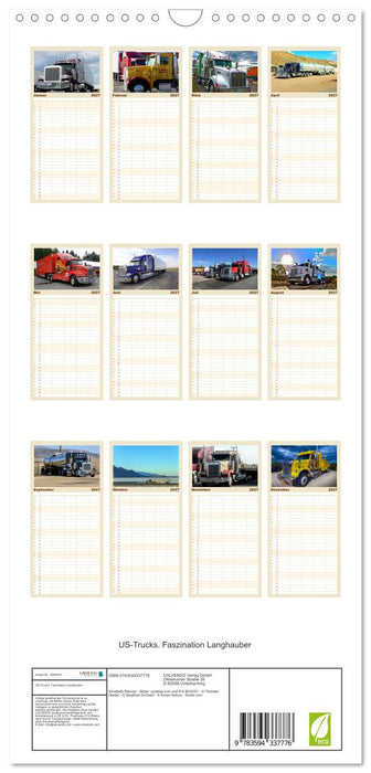 US-Trucks. Faszination Langhauber (CALVENDO Familienplaner 2027)