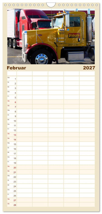 US-Trucks. Faszination Langhauber (CALVENDO Familienplaner 2027)
