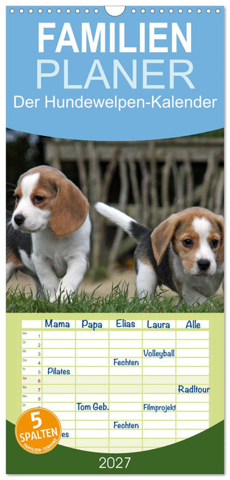 Der Hundewelpen-Geburtstagskalender (CALVENDO Familienplaner 2027)