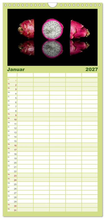 Früchte dreigeteilt (CALVENDO Familienplaner 2027)