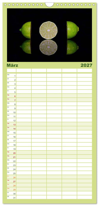 Früchte dreigeteilt (CALVENDO Familienplaner 2027)