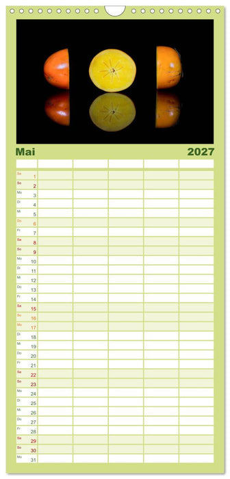 Früchte dreigeteilt (CALVENDO Familienplaner 2027)