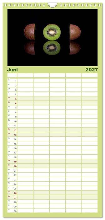 Früchte dreigeteilt (CALVENDO Familienplaner 2027)