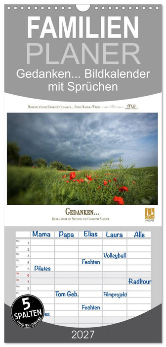 Gedanken... Bildkalender mit Sprüchen (CALVENDO Familienplaner 2027)