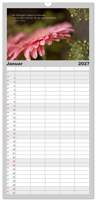 Gedanken... Bildkalender mit Sprüchen (CALVENDO Familienplaner 2027)