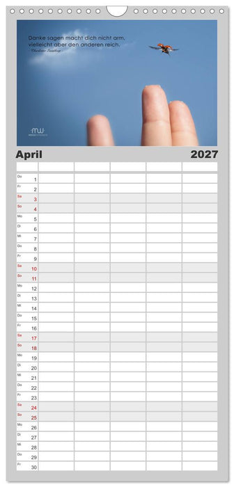 Gedanken... Bildkalender mit Sprüchen (CALVENDO Familienplaner 2027)