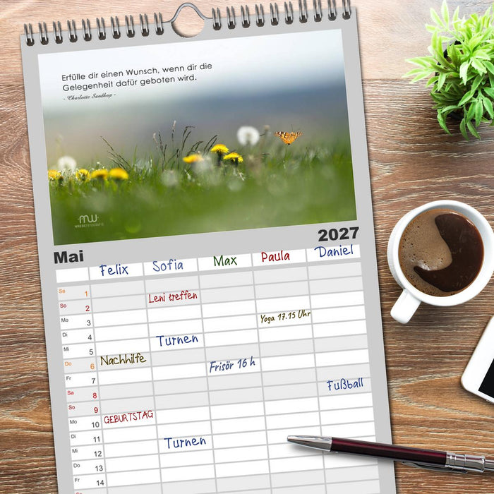 Gedanken... Bildkalender mit Sprüchen (CALVENDO Familienplaner 2027)