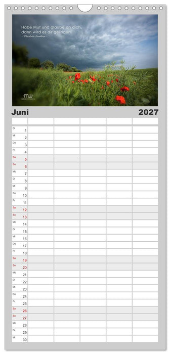 Gedanken... Bildkalender mit Sprüchen (CALVENDO Familienplaner 2027)