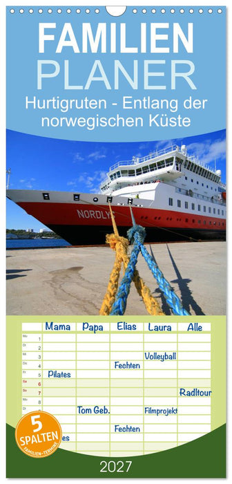 Hurtigruten - Entlang der norwegischen Küste (CALVENDO Familienplaner 2027)