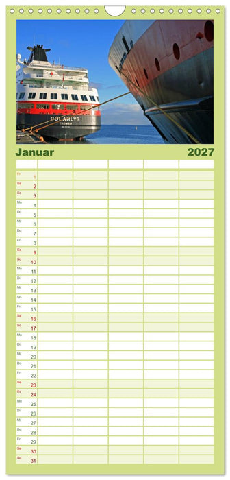 Hurtigruten - Entlang der norwegischen Küste (CALVENDO Familienplaner 2027)