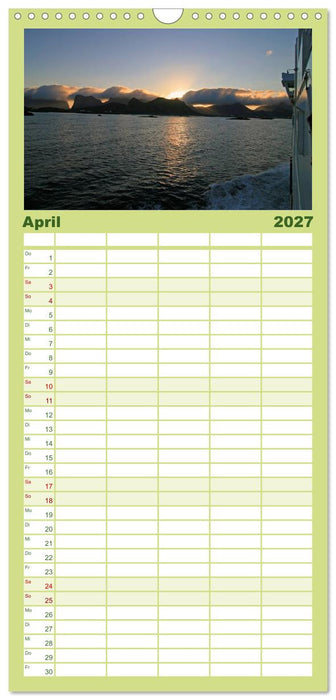Hurtigruten - Entlang der norwegischen Küste (CALVENDO Familienplaner 2027)