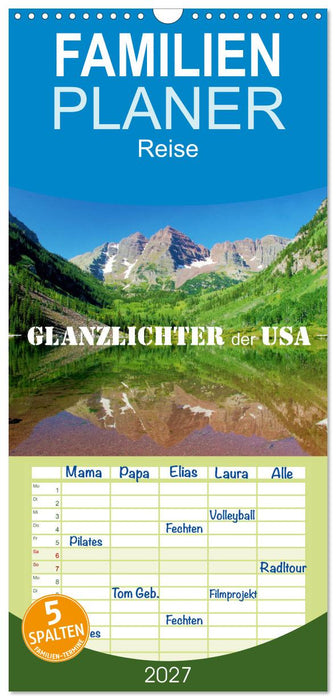Glanzlichter der USA (CALVENDO Familienplaner 2027)