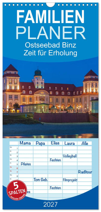 Ostseebad Binz – Zeit für Erholung (CALVENDO Familienplaner 2027)