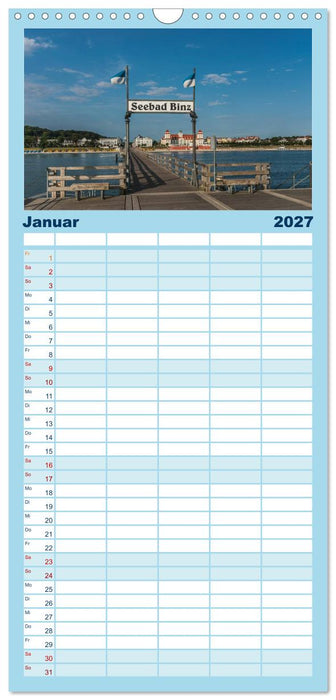 Ostseebad Binz – Zeit für Erholung (CALVENDO Familienplaner 2027)