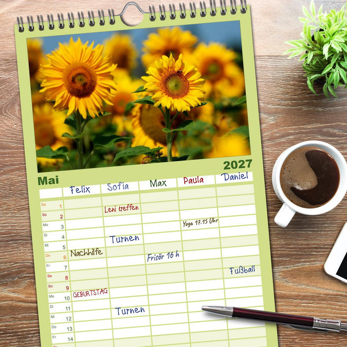 Sonnenblumen (CALVENDO Familienplaner 2027)