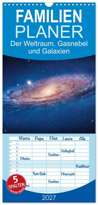 Der Weltraum. Gasnebel und Galaxien (CALVENDO Familienplaner 2027)
