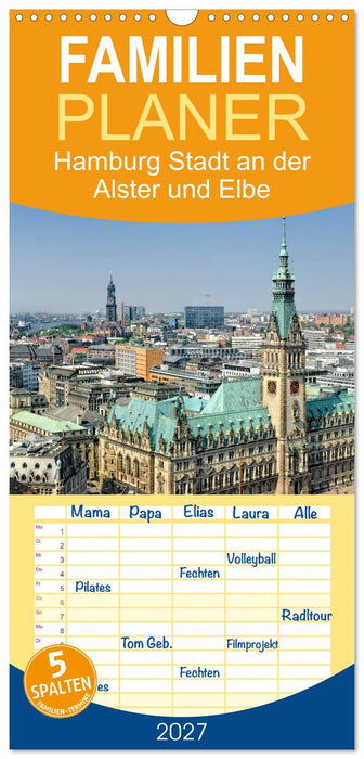 Hamburg Stadt an der Alster und Elbe (CALVENDO Familienplaner 2027)