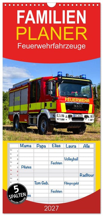 Feuerwehrfahrzeuge (CALVENDO Familienplaner 2027)