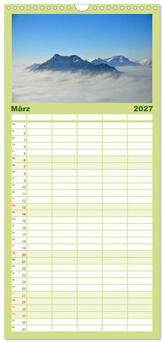 Berge der Alpen - Giganten aus Fels und Eis (CALVENDO Familienplaner 2027)