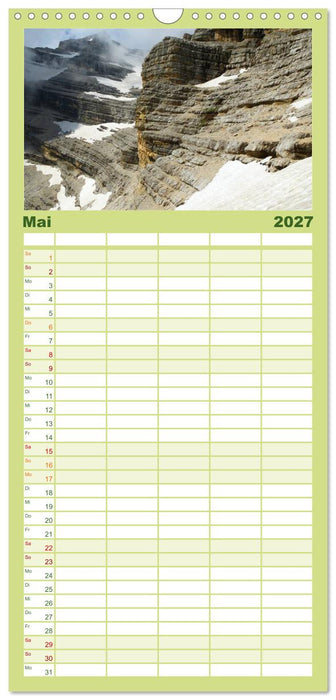Berge der Alpen - Giganten aus Fels und Eis (CALVENDO Familienplaner 2027)