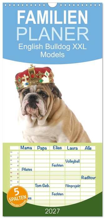English Bulldog XXL Models (CALVENDO Familienplaner 2027)