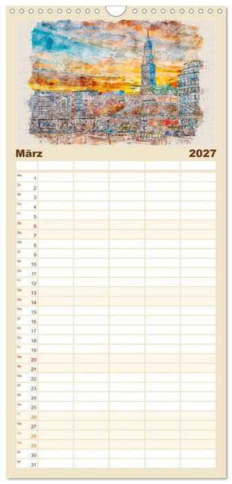 Hamburg - malerische Metropole (CALVENDO Familienplaner 2027)