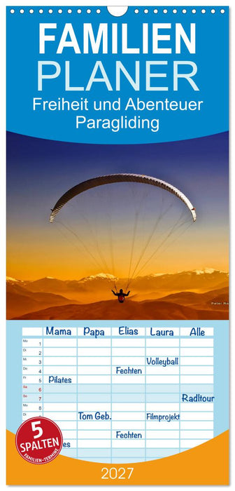 Freiheit und Abenteuer - Paragliding (CALVENDO Familienplaner 2027)
