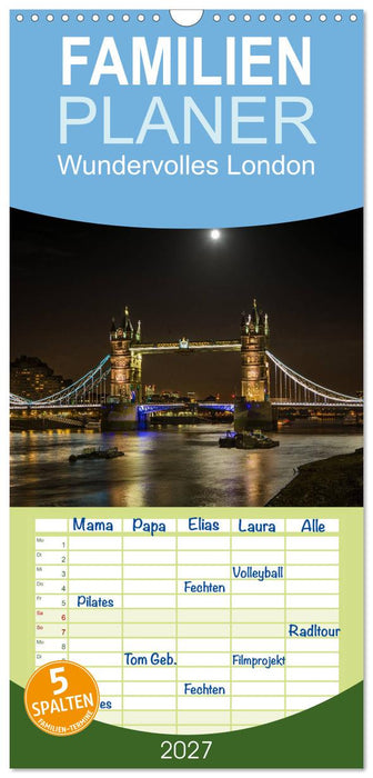 Wundervolles London (CALVENDO Familienplaner 2027)