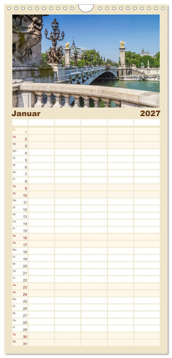 PARIS Französisches Flair und Historie (CALVENDO Familienplaner 2027)