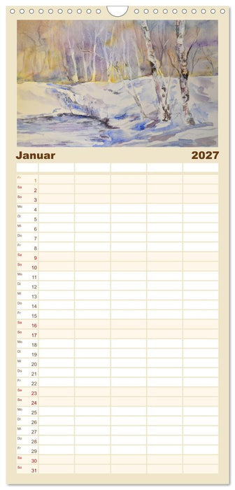 Mit Aquarellen durch das Jahr (CALVENDO Familienplaner 2027)