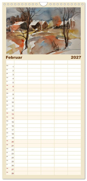 Mit Aquarellen durch das Jahr (CALVENDO Familienplaner 2027)