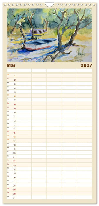 Mit Aquarellen durch das Jahr (CALVENDO Familienplaner 2027)