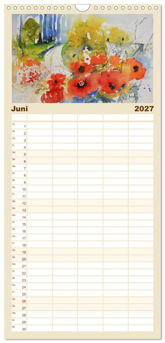 Mit Aquarellen durch das Jahr (CALVENDO Familienplaner 2027)
