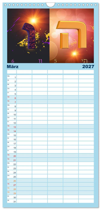 Alefbet Hebräische Lettern (CALVENDO Familienplaner 2027)