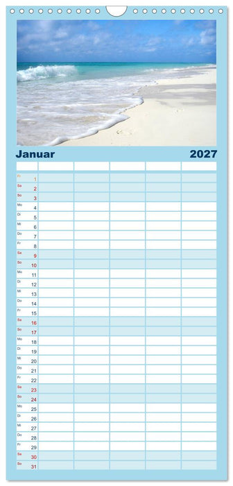 Traumstrände in der Karibik (CALVENDO Familienplaner 2027)