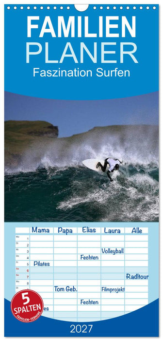 Faszination Surfen (CALVENDO Familienplaner 2027)