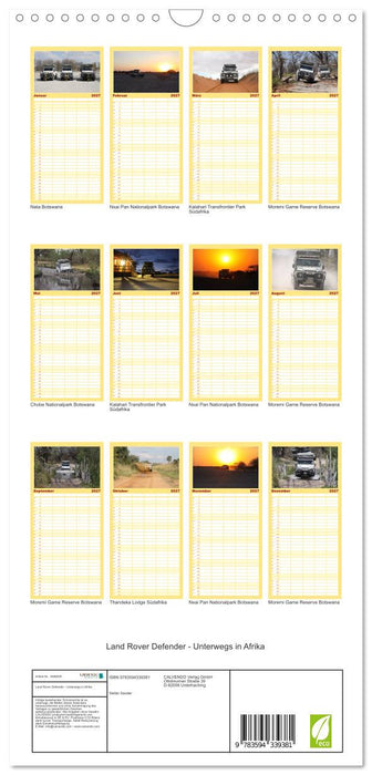 Land Rover Defender - Unterwegs in Afrika (CALVENDO Familienplaner 2027)