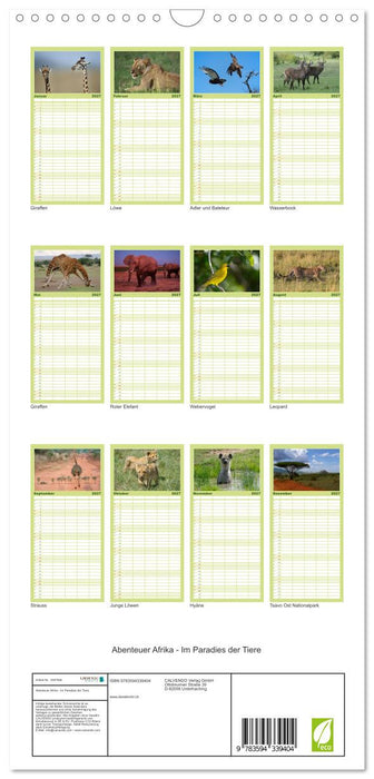 Abenteuer Afrika - Im Paradies der Tiere (CALVENDO Familienplaner 2027)