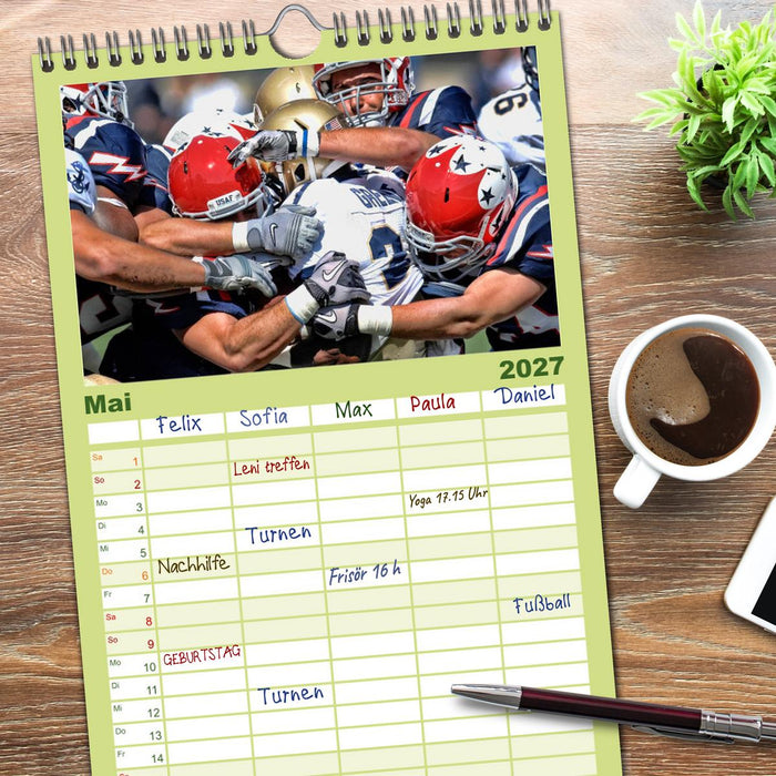 American Football - athletisch und riskant (CALVENDO Familienplaner 2027)