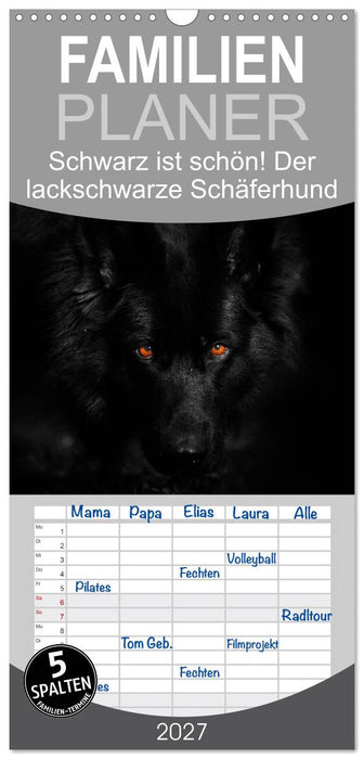 Schwarz ist schön! Der lackschwarze altdeutsche Schäferhund (CALVENDO Familienplaner 2027)