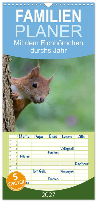 Mit dem Eichhörnchen durchs Jahr (CALVENDO Familienplaner 2027)