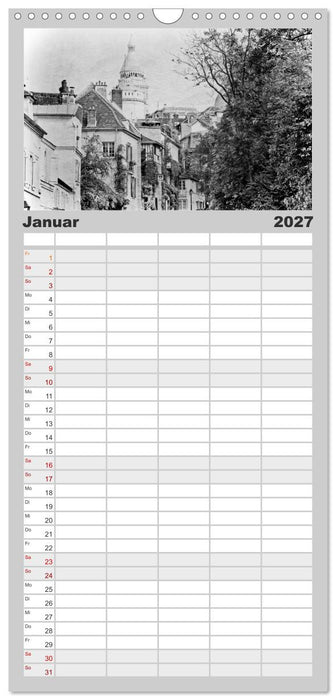 Streifzug durch Paris im Retrostil (CALVENDO Familienplaner 2027)