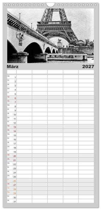 Streifzug durch Paris im Retrostil (CALVENDO Familienplaner 2027)