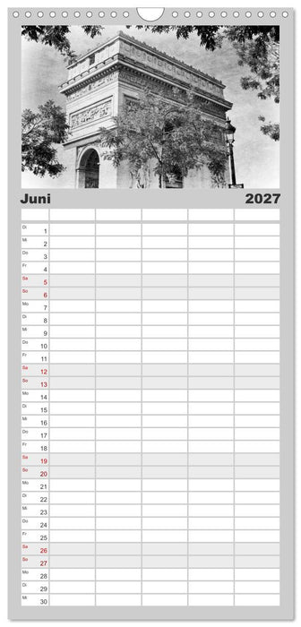 Streifzug durch Paris im Retrostil (CALVENDO Familienplaner 2027)