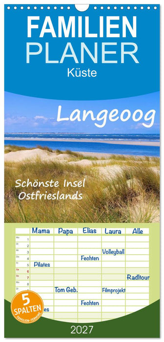 Langeoog - Schönste Insel Ostfrieslands (CALVENDO Familienplaner 2027)