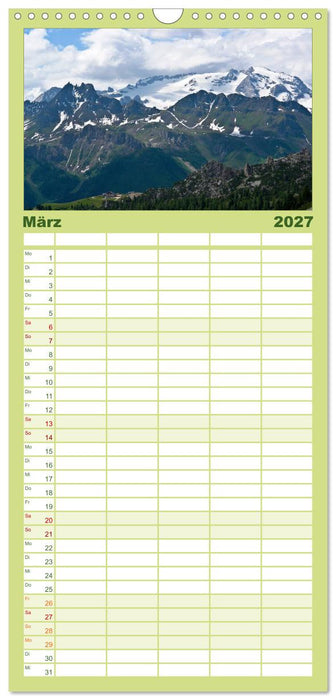 Die Dolomiten – Wanderparadies in Südtirol (CALVENDO Familienplaner 2027)
